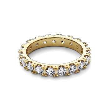 14k Gold-plated ring with clear cubic zirconia 