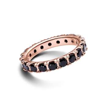 Black Sparkling Row Eternity Ring 