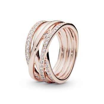 Sparkling & Polished Lines Ring 