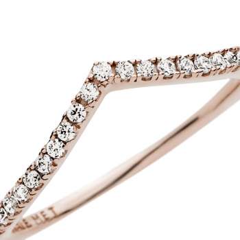 Sparkling Wishbone Ring 