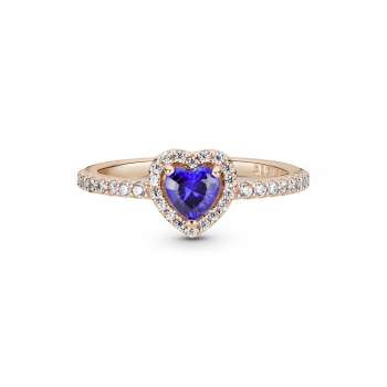 Sparkling Blue Elevated Heart Ring 