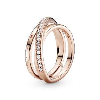 Crossover Pavé Triple Band Ring 