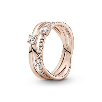 Sparkling & discount polished lines ring