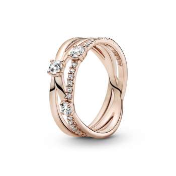 Sparkling Triple Band Ring 