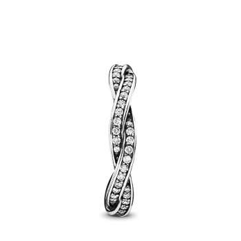 Sparkling Twisted Lines Ring 