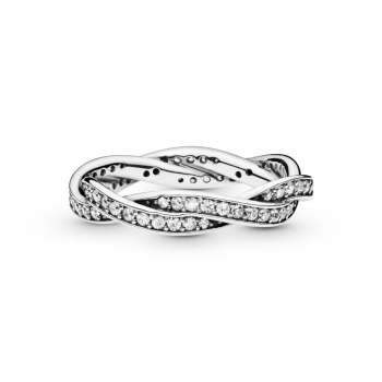 Sparkling Twisted Lines Ring 