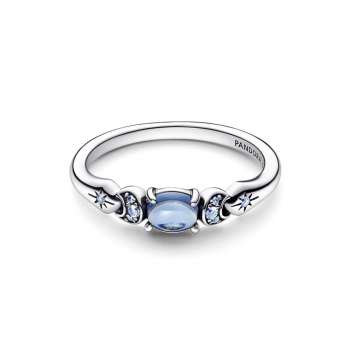 Disney Aladdin Jasmine sterling silver ring with icy blue crystal and moonlight blue crystal 