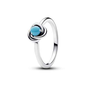 Turquoise Blue Eternity Circle Ring 