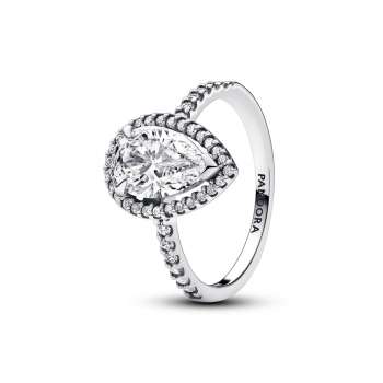 Sparkling Pear Halo Ring 