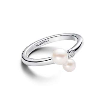 Duo Treated Freshwater Cultured Pearls Ring 