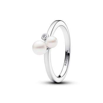 Duo Treated Freshwater Cultured Pearls Ring 