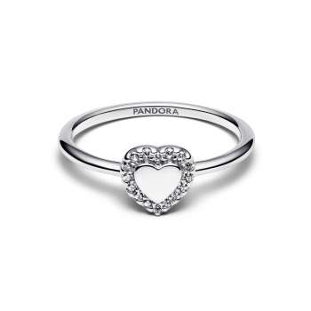 Прстен со halo дизајн кој може да се гравира Engravable Heart Halo 