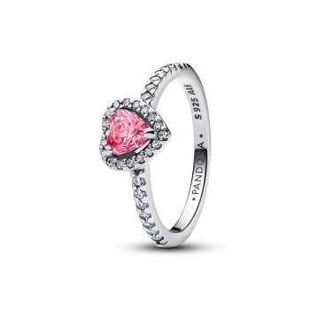 Прстен со розево срце Elevated Pink Heart 