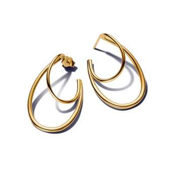 Organically Shaped Double Hoop Earrings 