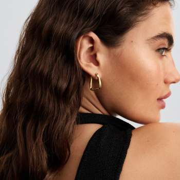 Twisted Triangle Large Hoop Earrings 