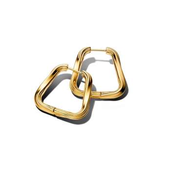 Twisted Triangle Large Hoop Earrings 