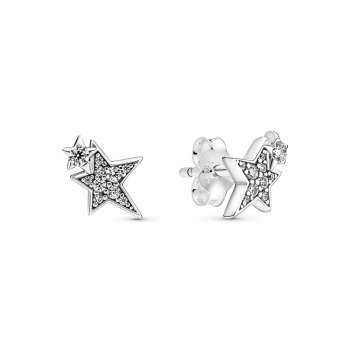 Sparkling Asymmetric Stars Stud Earrings 