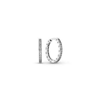 Sparkle & Pandora Logo Hoop Earrings 