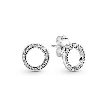 Sparkling Circle Stud Earrings 