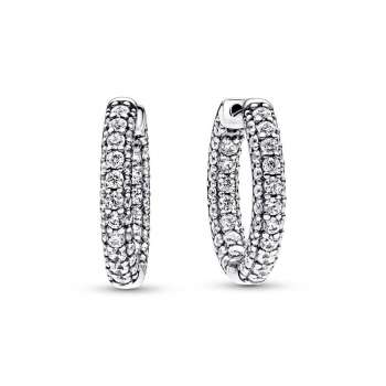 Pandora Timeless Pavé Single-row Hoop Earrings 