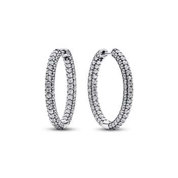 Pandora Timeless Pavé Single-row Hoop Earrings 