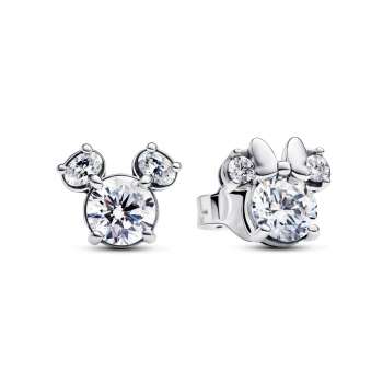 Disney Mickey Mouse & Minnie Mouse Sparkling Stud Earrings 