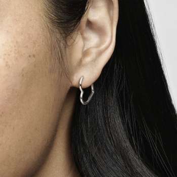 Asymmetrical Heart Hoop Earrings 