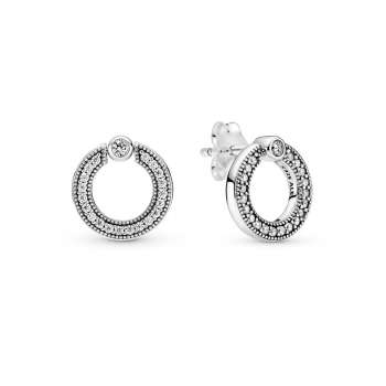 Pandora signature silver stud earrings discount