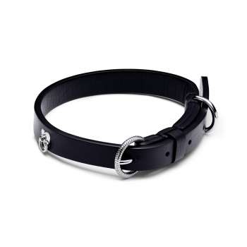 Black Leather-free Fabric Pet Collar 