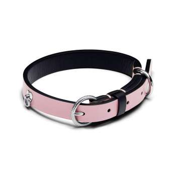 Pink Leather-free Fabric Pet Collar 