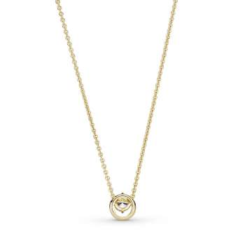 Sparkling Round Halo Pendant Collier Necklace 