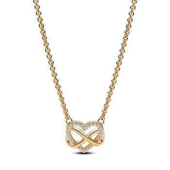 Sparkling Infinity Heart Collier Necklace 