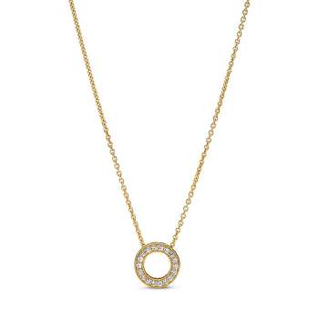 Pandora Logo Pavé Circle Collier Necklace 