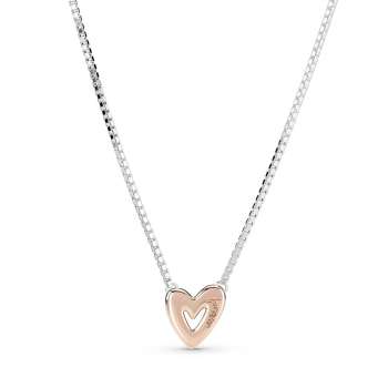 Sparkling Freehand Heart Necklace 