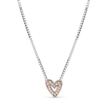 Sparkling Freehand Heart Necklace 