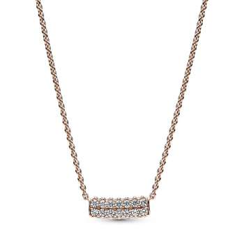 Pandora Timeless Pavé Double-row Bar Collier Necklace 