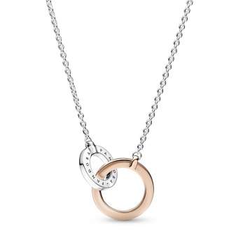 Pandora Signature Two tone Intertwined Circles Necklace 