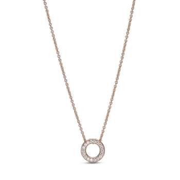 Pandora Logo Pavé Circle Collier Necklace 