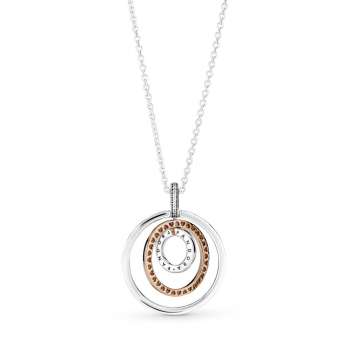 Two-tone Circles Pendant & Necklace 