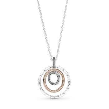 Two-tone Circles Pendant & Necklace 