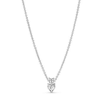 Double Heart Pendant Sparkling Collier Necklace 