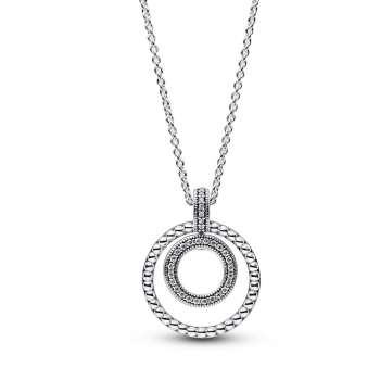 Pandora Signature Pavé & Beads Pendant & Necklace 