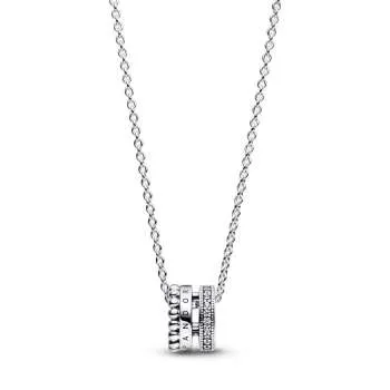 Приврзок и ѓердан Pandora Signature pavé i перли 