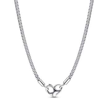 Studded chain sterling silver necklace with heart clasp 