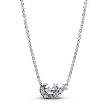 Sparkling Moon & Star Collier Necklace 