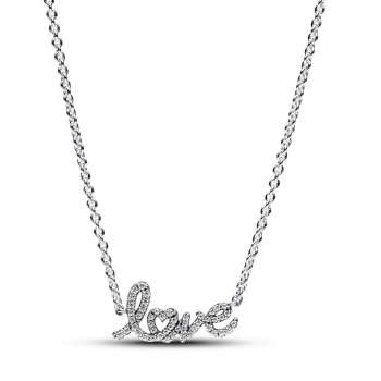 Sparkling Handwritten Love Collier Necklace 