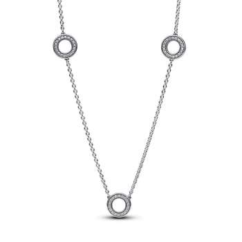 Pavé Circles Chain Necklace 