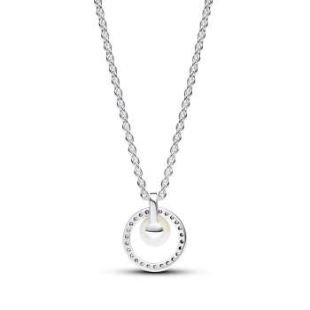 Treated Freshwater Cultured Pearl & Pavé Collier Necklace 