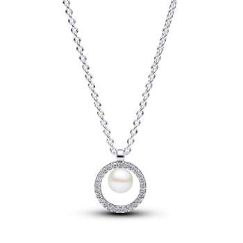 Treated Freshwater Cultured Pearl & Pavé Collier Necklace 