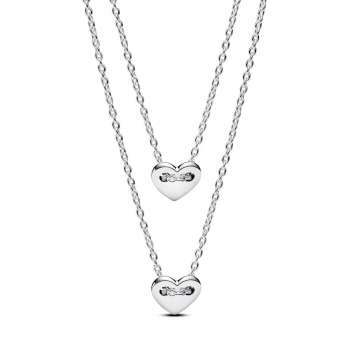 Forever & Always Splittable Heart Collier Necklaces 